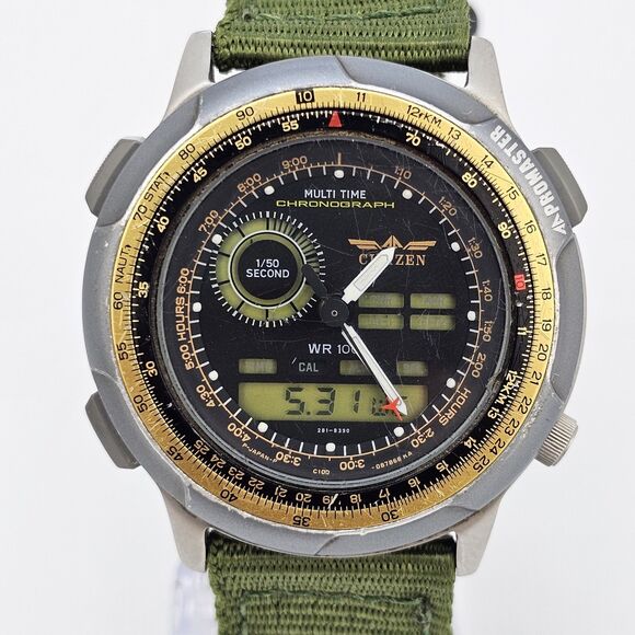 VTG Citizen Promaster 40MM Digi-Analog Men Watch Canvas Bands New Battery READ - Picture 1 of 13